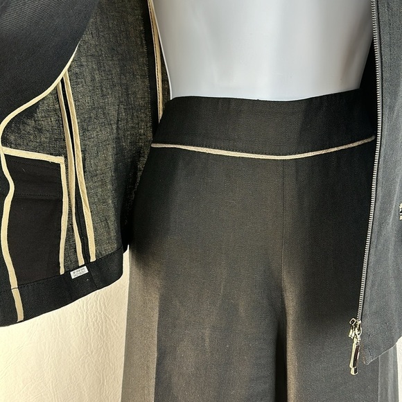 Worth Short Sleeve 100% Linen Two Piece Pantsuit - Picture 6 of 13